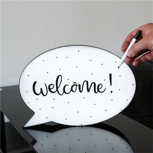 LED Hand-written Board Message Box Cloud Q-elliptical Gift Luminous Courtship Props
