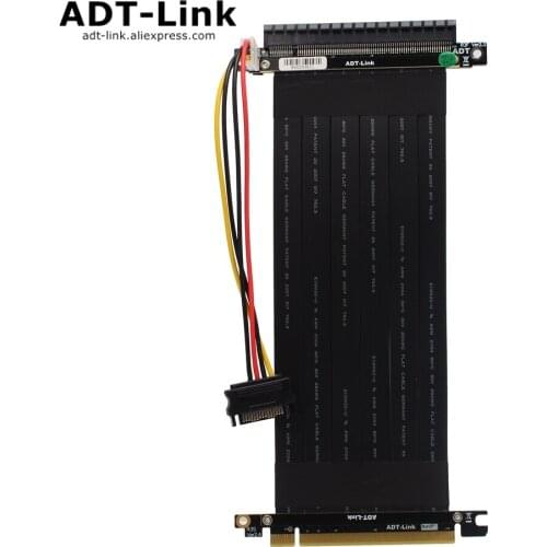 Pci-e 3.0 16x Graphics Card Riser Extension Cable PCIe 3.0 16x with SATA 4Pin Power for RTX3060 ETH Mining Bitcoin Miner R33SFSL