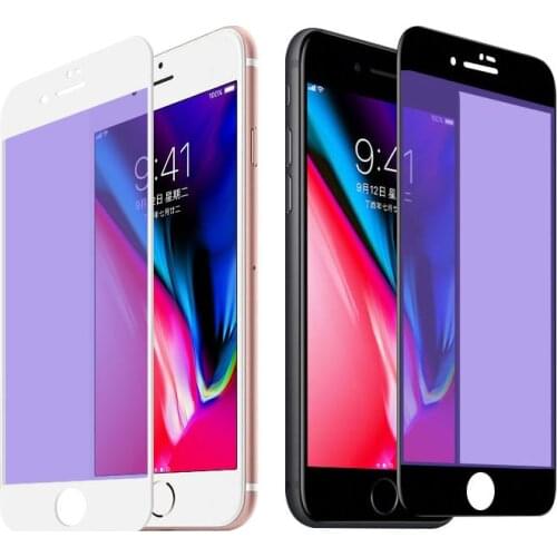 2pcs/Lot 9H Phone Screen Protector For iPhone 6/6S/7/8/6P/6SP/7P/8P Full Coverage Anti-blue Light Glass Screen Protector