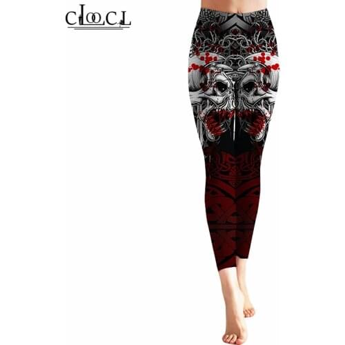 CLOOCL Womens Leggings Viking Pirate Tattoo Printed High Waist Elasticity Legging 3D Fashion Women Fitness Pants
