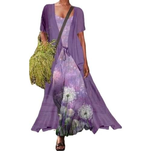 Summer Long Coat Dress Women Suit Ropa Mujer Ladies Tracksuit Outfits Woman Clothing Vestidos Outerwear Maxi Dress Two Piece Set