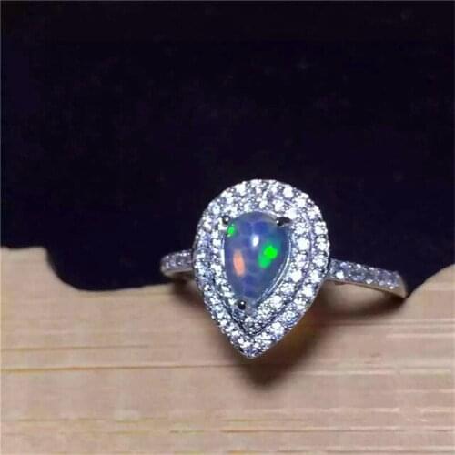 Top quality ethiopian opal oval cut natual colorful opal gemstone ring in 925 sterling silver for women
