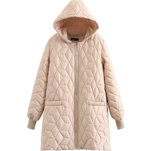 2021 Winter Women Jacket Long Hooded Cotton Padded Female Coat High Quality Warm Outwear Womens Parka Manteau Femme Hiver