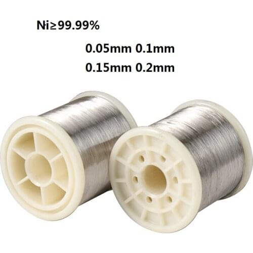 0.05mm 0.1mm 0.15mm 0.2mm 99.99% Ni wire Nickel line Ni Co stick Nickel rod heat resistance wire electrode nickel alloy wire