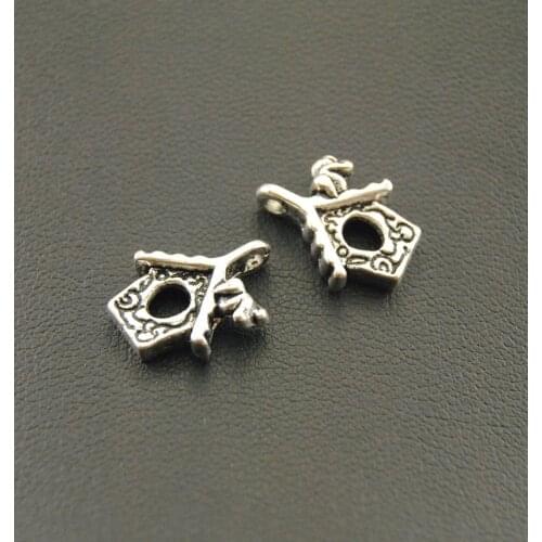10Pcs Silver Color Bird House Charm Handmade Charms Pendants Jewelry Findings A1107