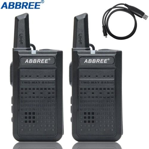 2pcs ABBREE AR-A2 mini Handy Walkie Talkie Mini VOX USB Charge UHF Two Way Radio Comunicador Transceiver Woki Toki VOX bf-888s