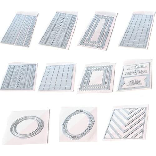 2021 New Slimline Stitches Scallop Rectangles Diagonal Plaid Circles Ovals Cutting DIes for DIY Scrapbooking Cards Crafts Making