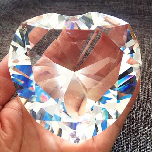 30pcs 80mm Sparkle Crystal Heart Shape Blank Diamonds Customize Words or Logo, Clear Crystal Glass Paperweight For Wedding Gifts
