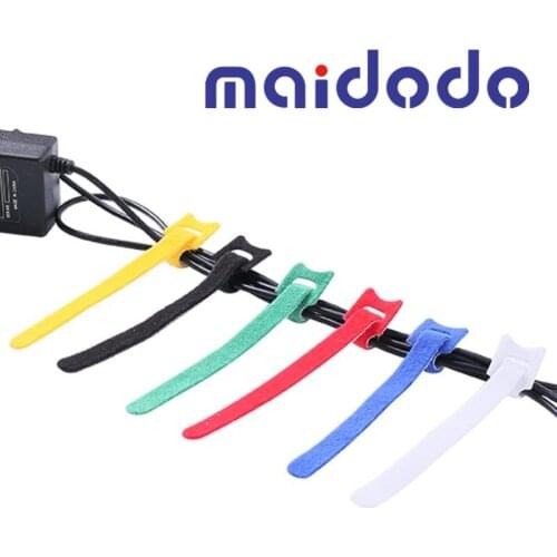 6 colors Reusable Black Cable Cord Nylon Strap Hook Loop Ties Tidy Organiser Tool Loop Cable Ties Multiple Color