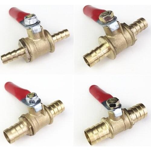 6mm 8mm 10mm 12mm Barb Brass Ball Valves Water Oil Air Gas Fuel Shutoff Pipe Valve Fittings