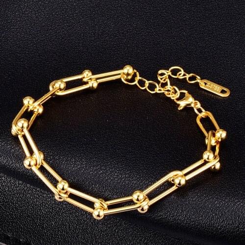 Amaiyllis Fshion U Shape Chain Bracelet Women Jewelry Punk Gothi Boho Hiphop Relationship Bangles For Women Bracelet Jewelry