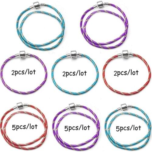 High Quality European Style Brand Snake Chain Charm Bracelet For Women DIY Fashion Silver Plated Jewelry Gift Making