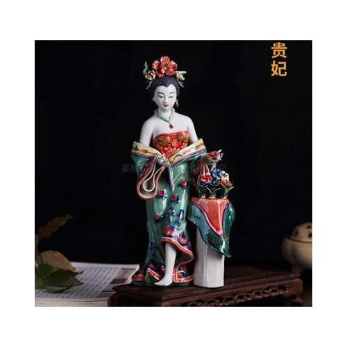 Four beauties of exquisite handmade ceramic figure sculpture Chinese classical home decoration ladies ornaments