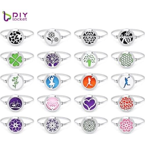 Diylocket Stainless Steel Aromatherapy Bracelet 30MM Aromatherapy Bracelet Locket Christmas Gift for Mom AD201-220-Z01