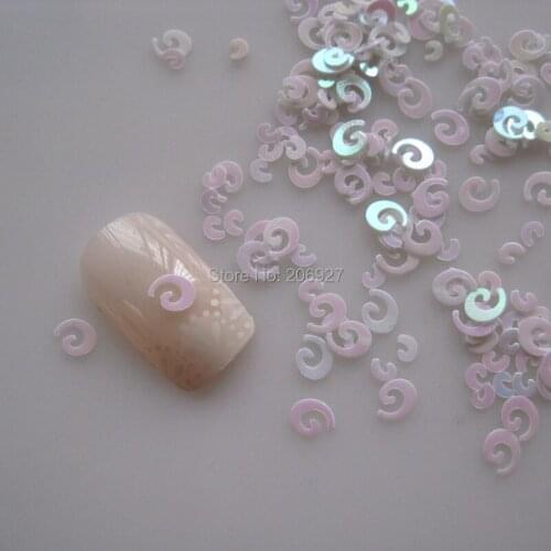 GD6-7 20g/bag Cute White AB Swirl Nail Art Shinny Glitter Cute Decoration Nail Art Decoration