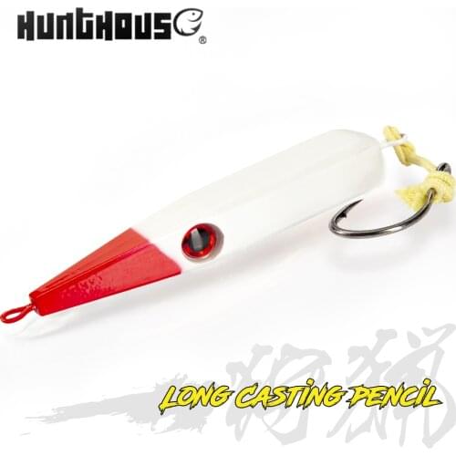 Hunthosue Official Store Pencil Fishing Lure 100mm 45g Sinking GT Lure Lead Black For Blue Fish Lw513