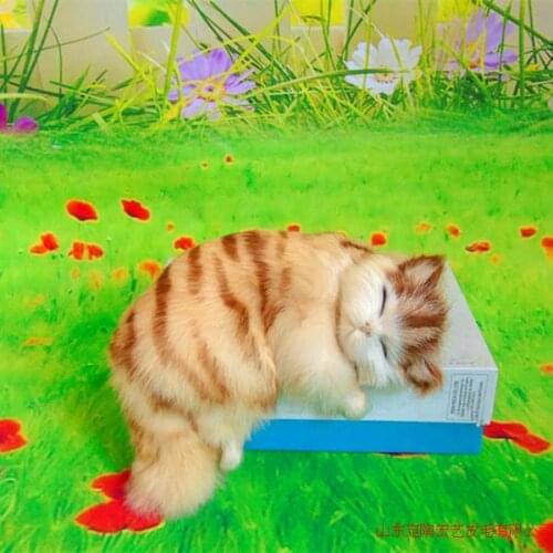 Simulation cat polyethylene & furs sleeping cat model gift about 20x11x16CM 230