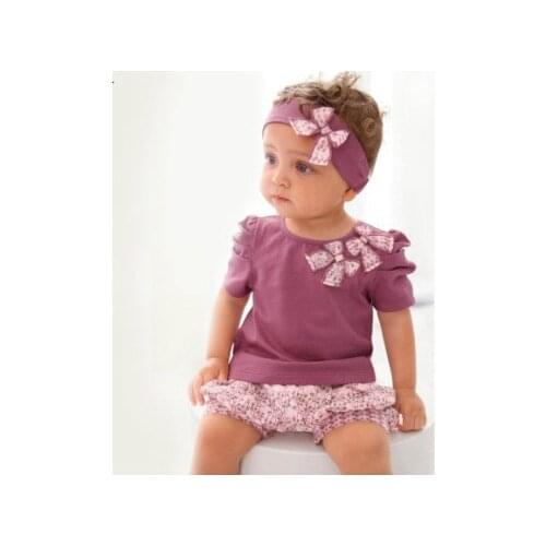 24 month baby girl clothes factories girl summer china clothing set purple girls kerst baby tops+short+headband purple 3pcs