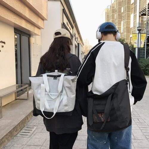 New Fashion Multifunction Bag Large Capacity Black Backpack Unisex White Shoulder Bag Travel Sports Handbag Simple Messenger Bag