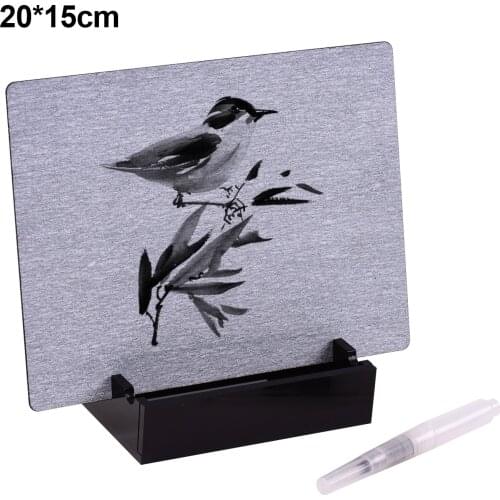 Reusable Buddha Board Artist Board Paint with Water Brush & Stand Release Pressure Drawing Painting Gift for Art supplies