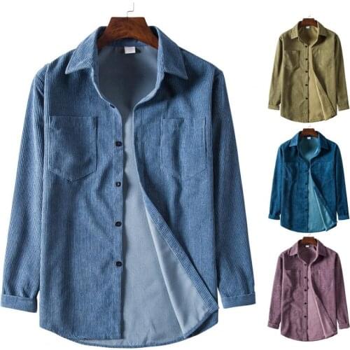 2021 Hot Sale Spring Men Corduroy Shirt Cotton Long Sleeves Bottoming Shirt Slim Wine Red High Quality Dropshipping