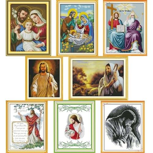 About the Jesus Series Pattern Cross Stitch Kits 11CT Printed Fabric 14CT Canvas DMC Counted Cross-stitch Embroidery Thread Sets