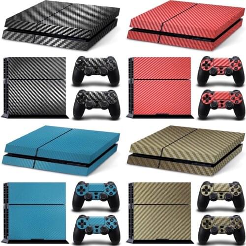For PS4 black white carbon fiber skin sticker wrap playstation 4 console controllers dustproof vinyl cover decal case skin
