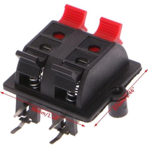 2021 New 5Pcs Double Row 4 Position Cable Clip Push Type Speaker Terminal Panel Connector