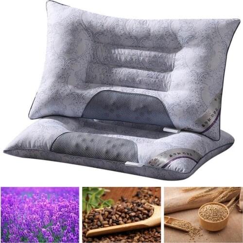 Buckwheat Nursing Cervical Health Pillow Include Cassia Lavender Help Better Sleep BedLinings European Fashion Style