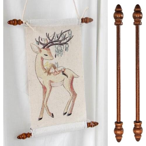 2pcs Tapestry Hanging Poles Wooden Hanging Picture Holder Photos Maps Portraits Scrolls Accessory Wall Hanger Rods