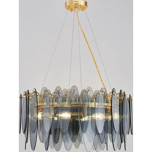 Postmodern Round Designer LED Chandelies Luminaire Hanging light Glass Pendant Lamp For Dinning Room Art Decor Lighting Fixtures