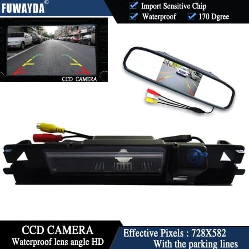 FUWAYDA Car parking assistance system Car 4.3"LCD monitor and car parking backup rear view CCD camera for Toyota Yaris 2006-2012