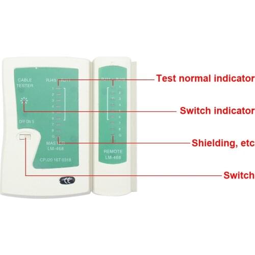 Network Cable Tester Test Rj45 Rj-11 Cat5 Utp Ethernet Tool Cat5 6 E Rj11 8P Portable Network Cable Tester