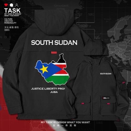 South Sudan Sudanese SSD men jacket hooded map nation flag for men new trench coat men mens top windbreaker autumn clothes