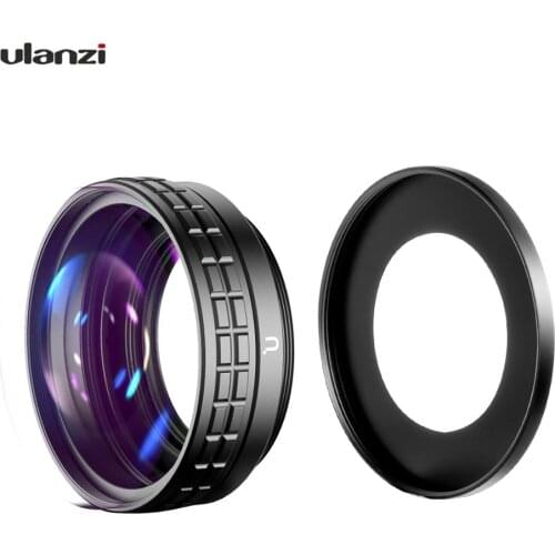 Ulanzi WL-1 2-in-1 Additional Lens 18mm Wide Angle Lens 10X Macro Lens with 52mm Adapter Ring for Sony ZV-1 RX100M7 4K Camera