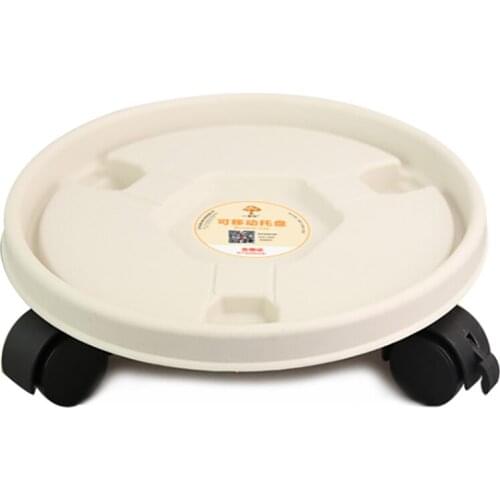 Universal Wheels Round Plastic Tray Plant Stand Flower Pot Rack Portable Removable Garden For Women Girls Movable Holder