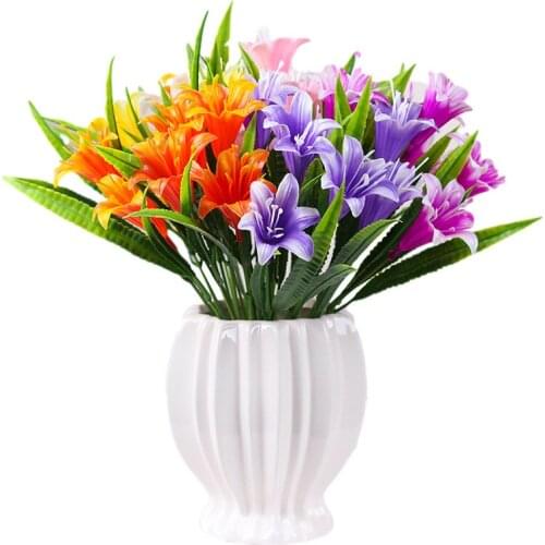 Aquatic lily artificial fake flower aquatic plastic bouquet small bunch wedding decoration