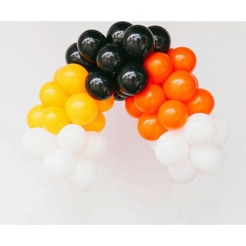 Retro Orange Yellow Black White Halloween Party Balloon Arch Kit DIY Home Decoration Kids Birthday Party Baby Shower Girl Decor
