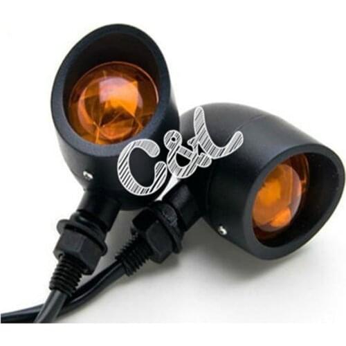 High Quality Aluminum Universal Motorcycle Black Metal Turn Signals Blinker light Amber Lens Pack Fit For Harley Honda Yamaha