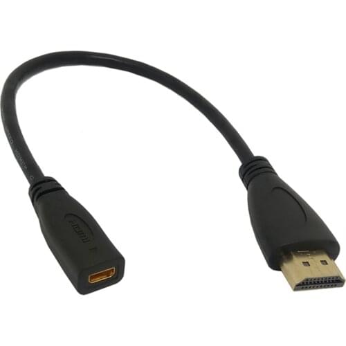 High Quality Micro HDMI- compatible to HDMI Extension Connector Micro HDMI Socket Female to HDMI Male adapter Cable 20cm/0.2m