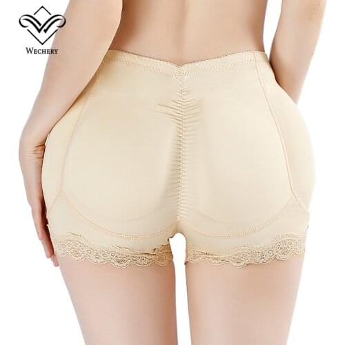 Wechery Padded Panties Butt Lifter Lace Up Sexy Underwear Hips Enhancer Shapewear Women Body Shapers Plus Size 6XL