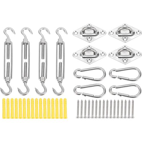 304 Stainless Steel Shade Net Accessories Quadrangular Shade Sail Awning And Hardware Accessory Kit For Garden Quadrangular