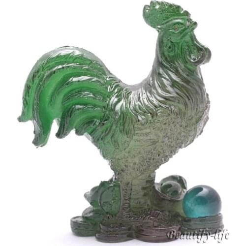 Green Rooster, Lucky Charms,Chinese zodiac,Shenxiao,Allochroic Mascot,fengshui Ornament,novel gifts,present,Tea pet,S1015AJ