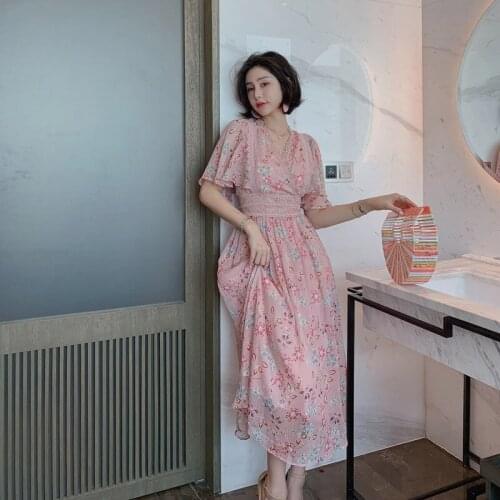 Fashion women elegant summer chiffon formal dress new arrival party vintage high quality beach perspective long a-line dress