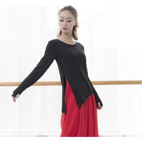 1pcs/lot woman casual loose modern dancing blouse female long sleeve solid latin classic latin top (good)