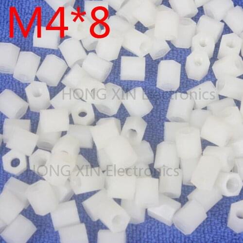M4*8 white 1pcs Nylon Standoff Spacer Standard M4 Plastic Female-Female 8mm Standoff Repair accessory High Quality