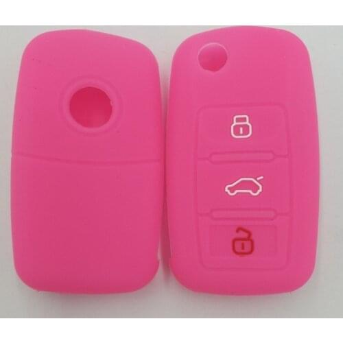 1PC Wholesale Silicone Key Case for VW Skoda Seat 3 Buttons Polo Golf 4 5 6 Jetta MK6 Eos Bora Beetle Tiguan Fild key cover