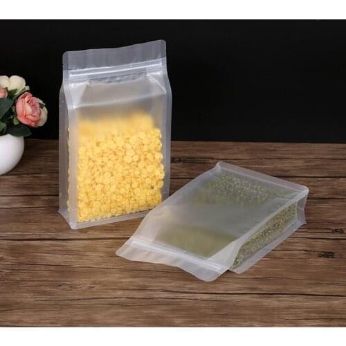 10PCS Frosted Transparent Zip Lock Plastic Bags Candy Food Packaging Bag Grains Beans Dried Fruit Snacks Sealed Bag