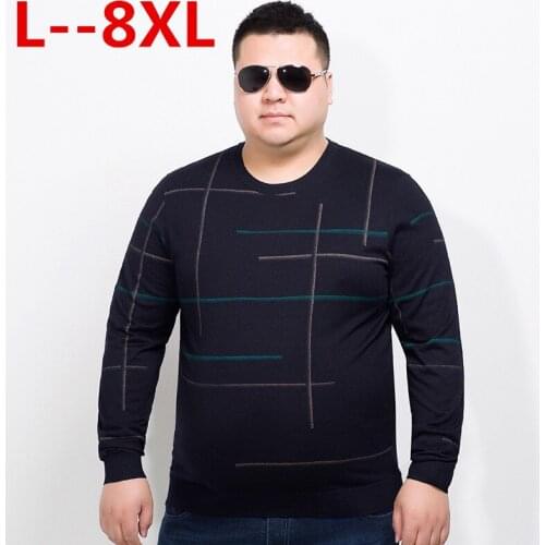 10XL 8XL 6XL 5X social cotton thin mens pullover sweaters casual crocheted striped knitted sweater men masculino jersey clothes