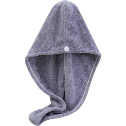 2Pcs Coral Fleece Plain Ladies Dry Hair Caps Womens Absorbent Quick-drying Long Hair Absorbent Towel Pack Turban Shower Cap